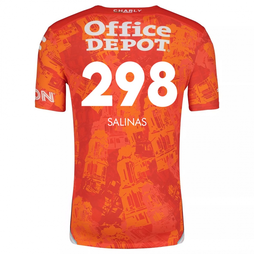 Niño Camiseta Jesús Salinas #298 Naranja Blanco 2ª Equipación 2024/25 La Camisa