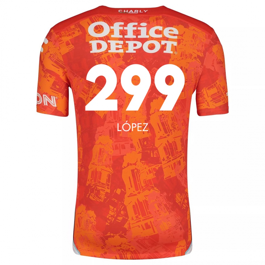 Niño Camiseta Santiago López #299 Naranja Blanco 2ª Equipación 2024/25 La Camisa