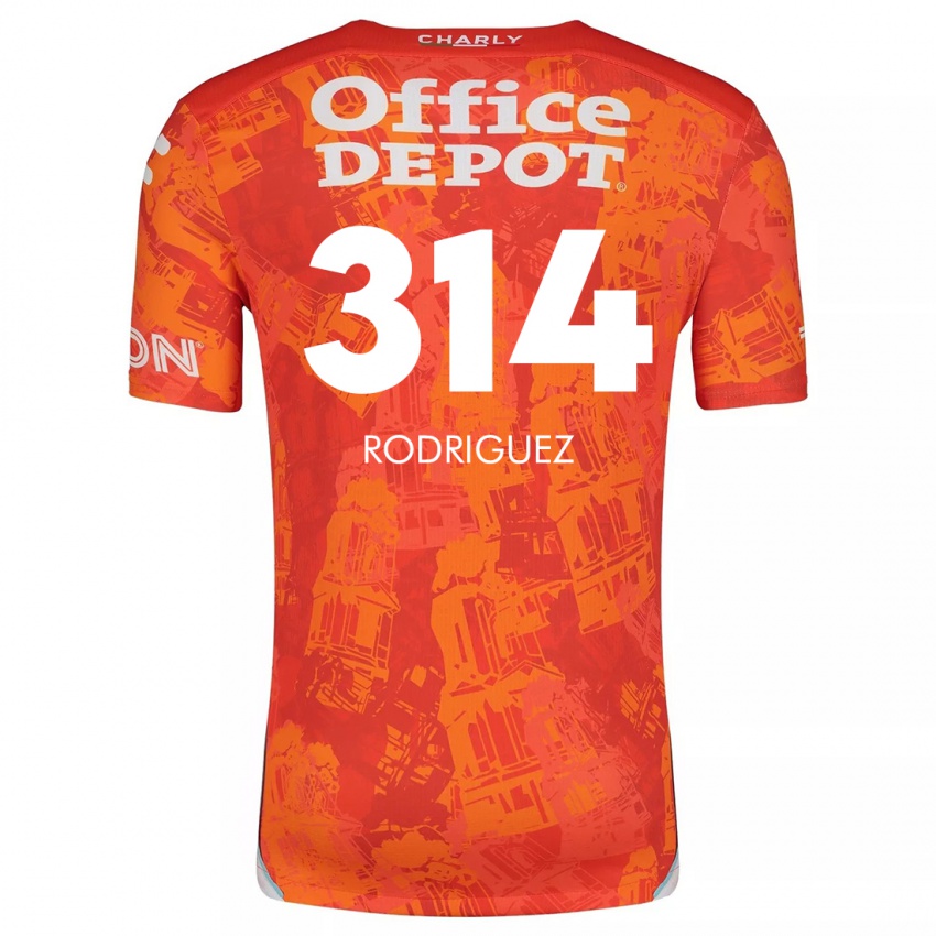 Niño Camiseta Alan Rodríguez #314 Naranja Blanco 2ª Equipación 2024/25 La Camisa