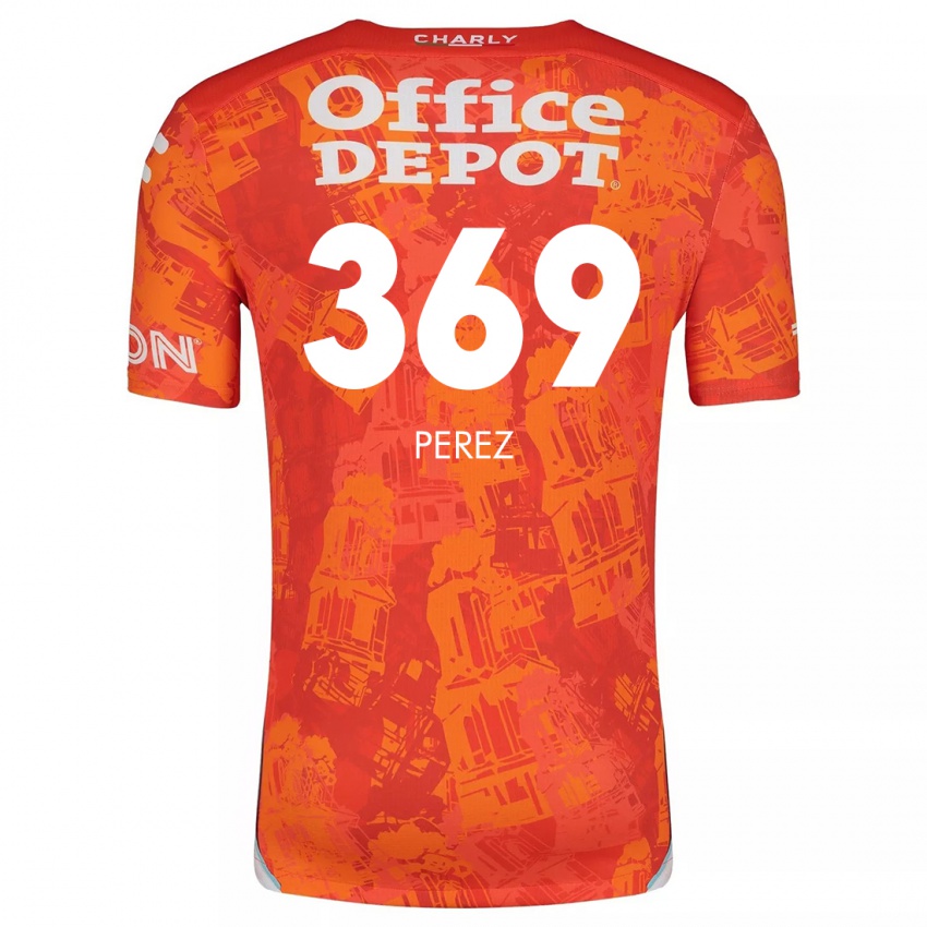 Niño Camiseta Santiago Pérez #369 Naranja Blanco 2ª Equipación 2024/25 La Camisa