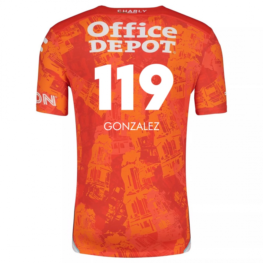 Niño Camiseta Juan González #119 Naranja Blanco 2ª Equipación 2024/25 La Camisa