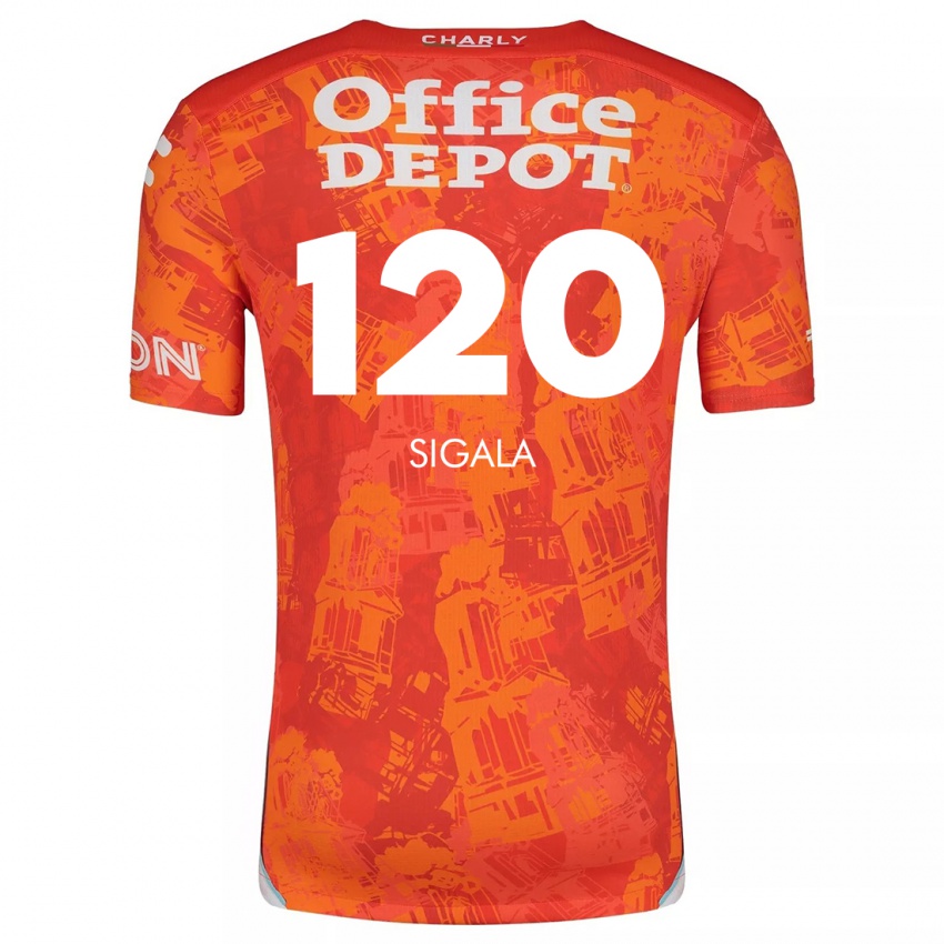 Niño Camiseta Juan Sigala #120 Naranja Blanco 2ª Equipación 2024/25 La Camisa