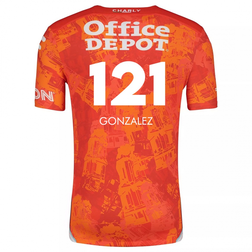 Niño Camiseta Cristian González #121 Naranja Blanco 2ª Equipación 2024/25 La Camisa