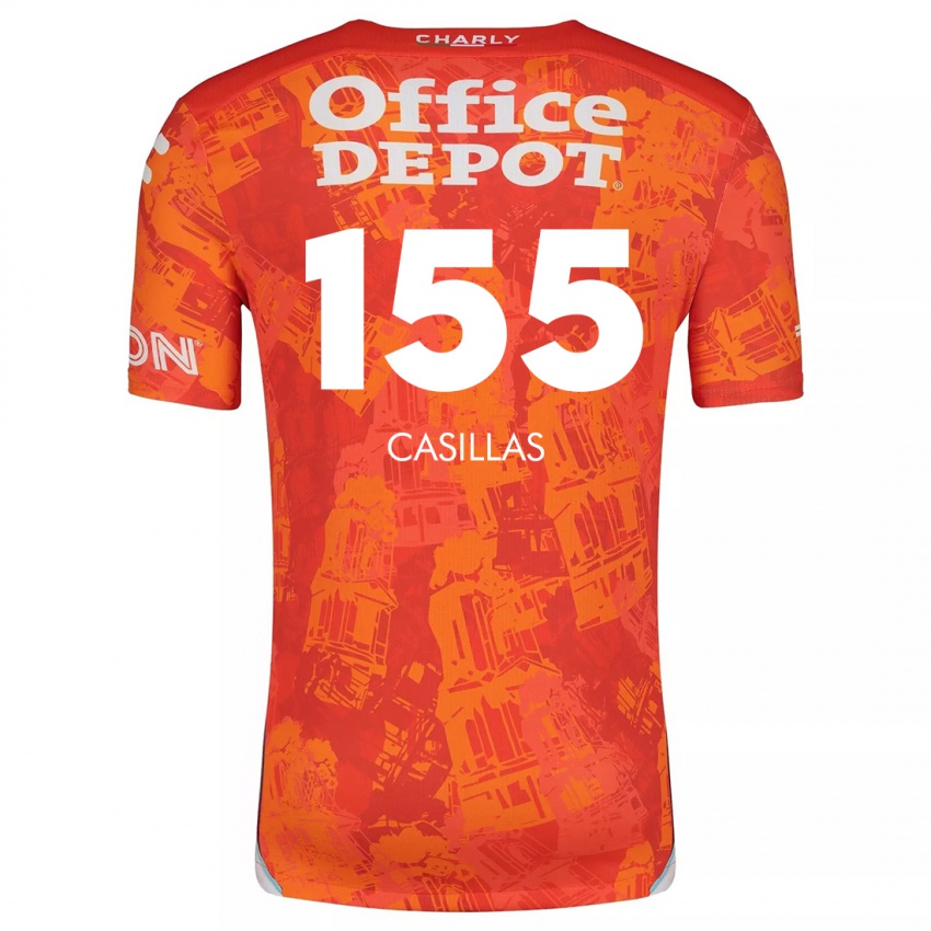 Niño Camiseta Johan Casillas #155 Naranja Blanco 2ª Equipación 2024/25 La Camisa