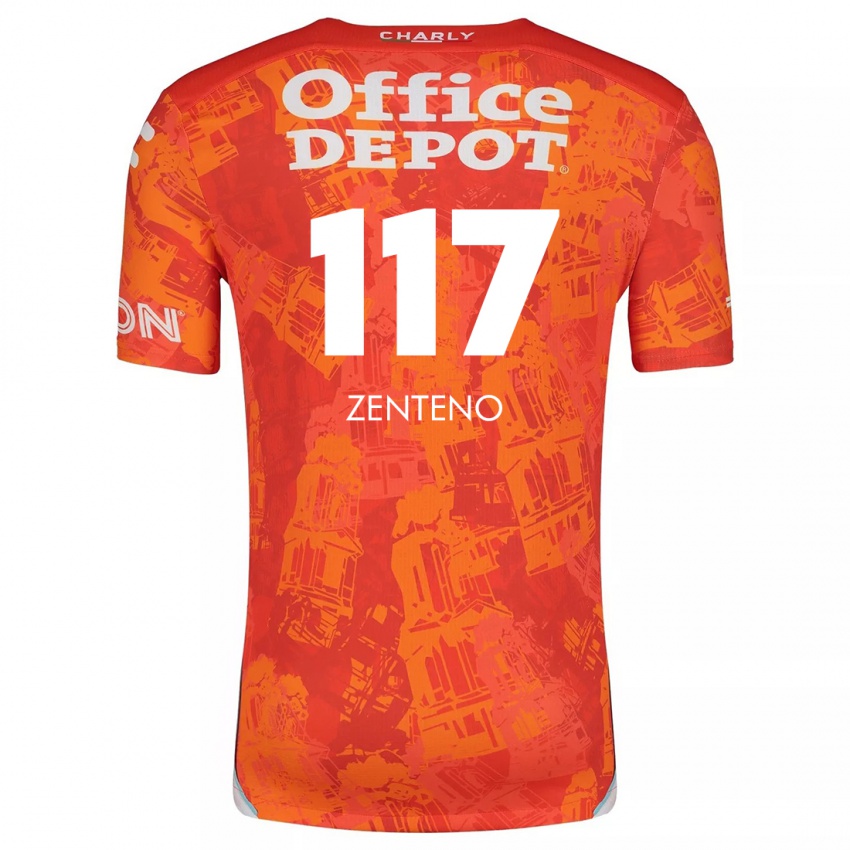 Niño Camiseta Gustavo Zenteno #117 Naranja Blanco 2ª Equipación 2024/25 La Camisa