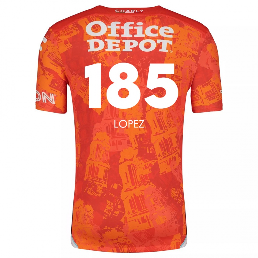 Niño Camiseta René López #185 Naranja Blanco 2ª Equipación 2024/25 La Camisa