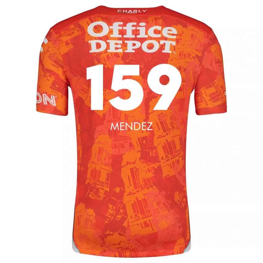 Niño Camiseta Daniel Méndez #159 Naranja Blanco 2ª Equipación 2024/25 La Camisa