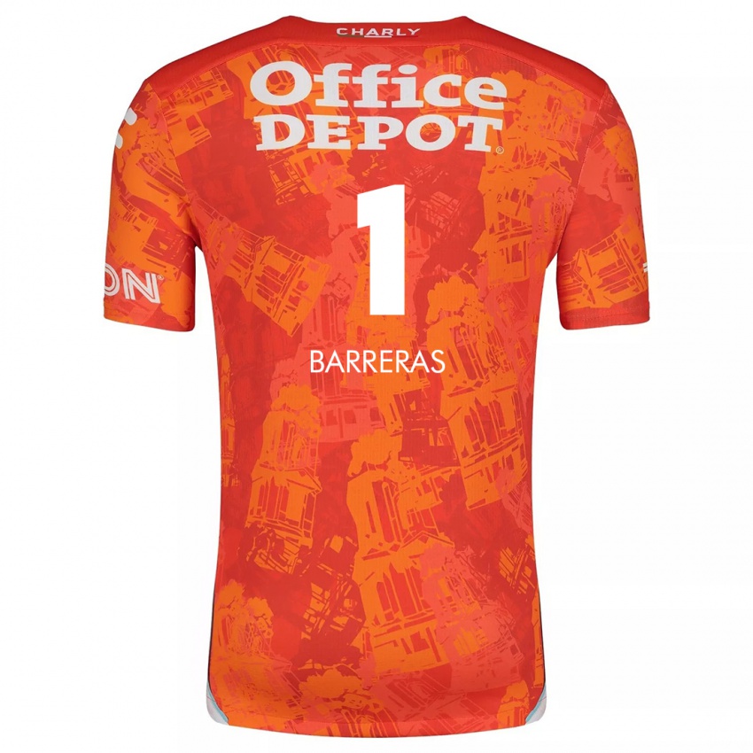 Niño Camiseta Esthefanny Barreras #1 Naranja Blanco 2ª Equipación 2024/25 La Camisa