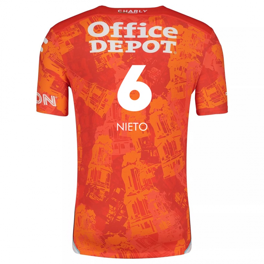 Niño Camiseta Karla Nieto #6 Naranja Blanco 2ª Equipación 2024/25 La Camisa