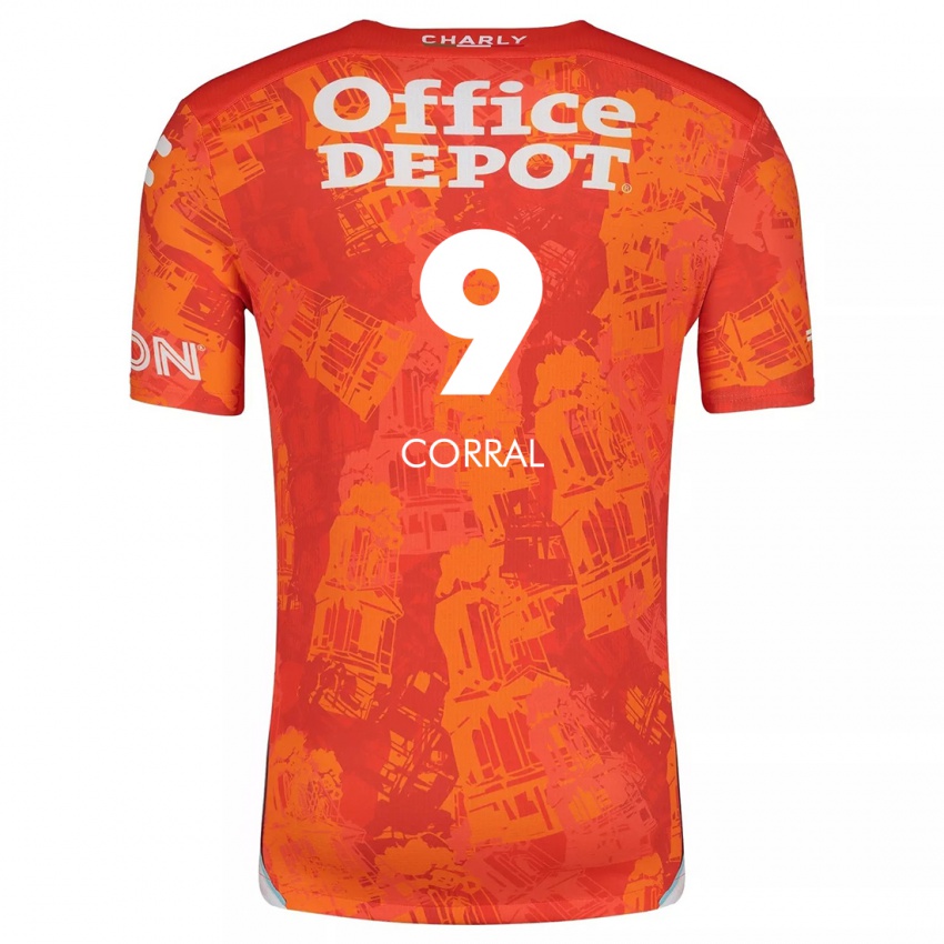 Niño Camiseta Charlyn Corral #9 Naranja Blanco 2ª Equipación 2024/25 La Camisa