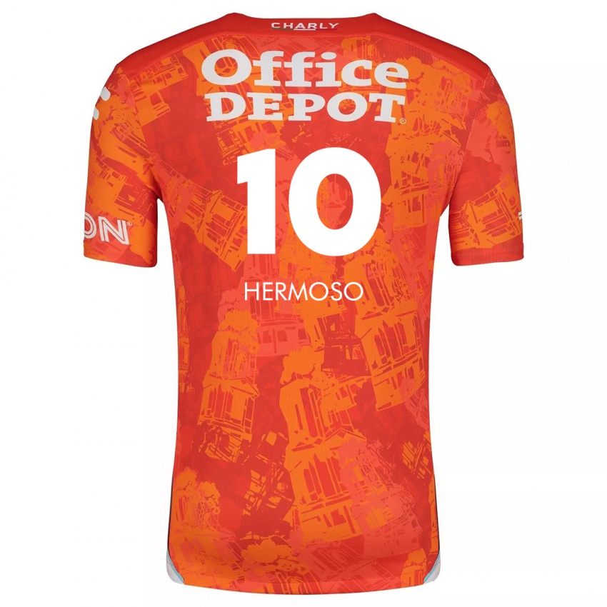 Niño Camiseta Jennifer Hermoso #10 Naranja Blanco 2ª Equipación 2024/25 La Camisa