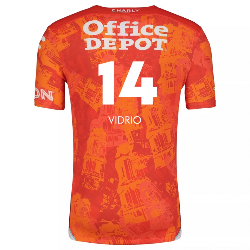 Niño Camiseta Nailea Vidrio #14 Naranja Blanco 2ª Equipación 2024/25 La Camisa