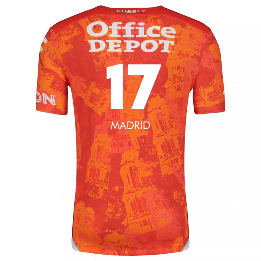 Niño Camiseta Yanín Madrid #17 Naranja Blanco 2ª Equipación 2024/25 La Camisa