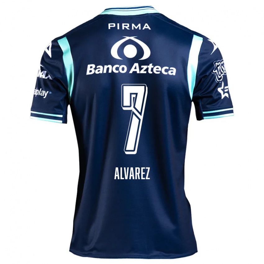 Niño Camiseta Daniel Álvarez #7 Azul Marino 2ª Equipación 2024/25 La Camisa