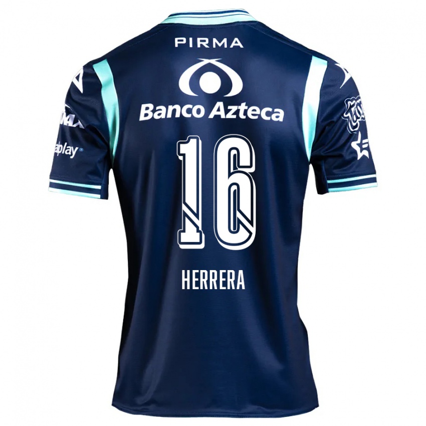 Niño Camiseta Alberto Herrera #16 Azul Marino 2ª Equipación 2024/25 La Camisa