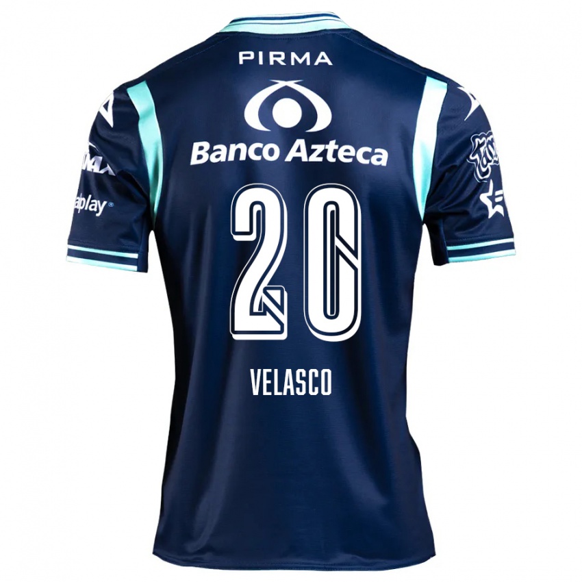 Niño Camiseta Kevin Velasco #20 Azul Marino 2ª Equipación 2024/25 La Camisa