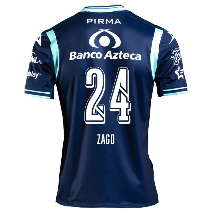 Niño Camiseta Diego Zago #24 Azul Marino 2ª Equipación 2024/25 La Camisa