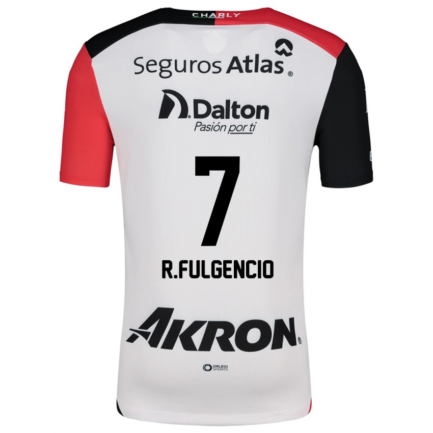 Niño Camiseta Raymundo Fulgencio #7 Blanco Rojo Negro 2ª Equipación 2024/25 La Camisa