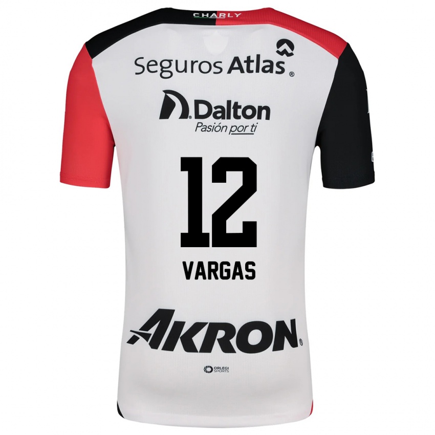 Niño Camiseta Camilo Vargas #12 Blanco Rojo Negro 2ª Equipación 2024/25 La Camisa