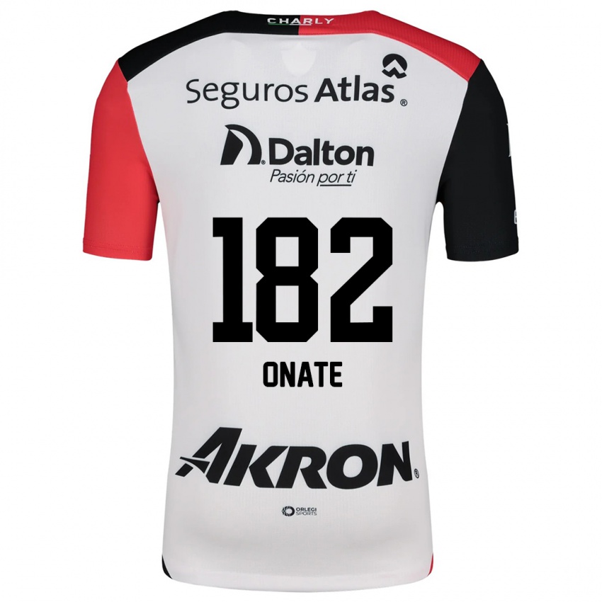 Niño Camiseta Axel Oñate #182 Blanco Rojo Negro 2ª Equipación 2024/25 La Camisa