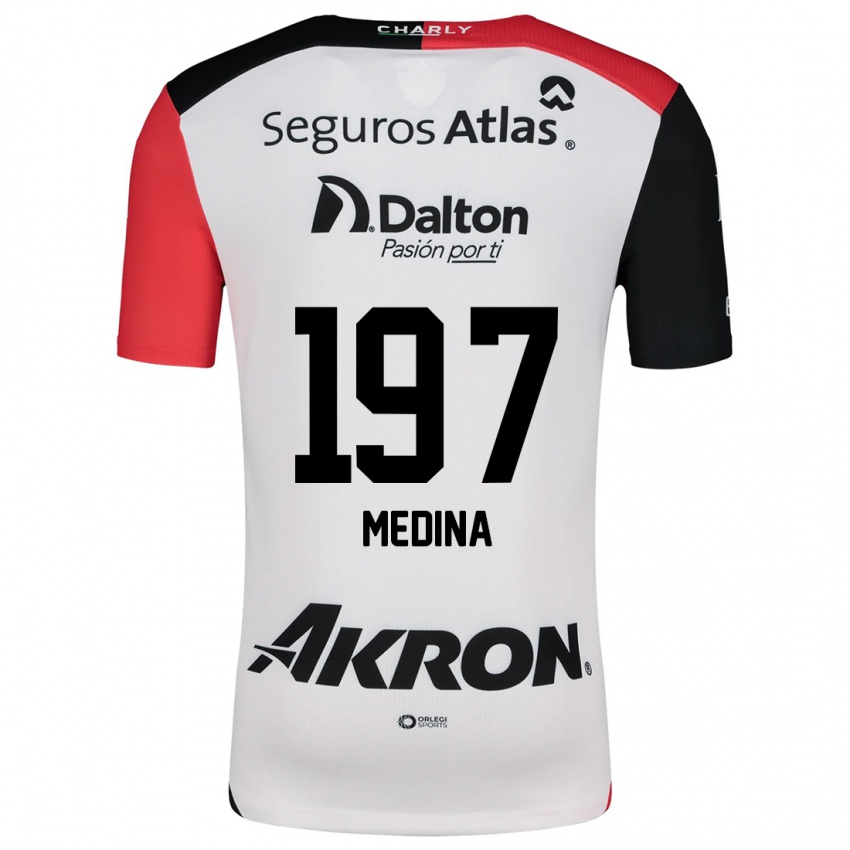 Niño Camiseta Héctor Medina #197 Blanco Rojo Negro 2ª Equipación 2024/25 La Camisa