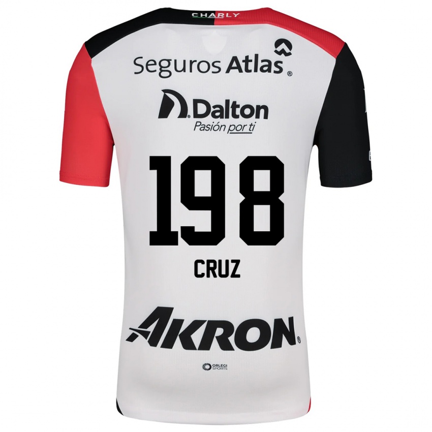 Niño Camiseta Carlos Cruz #198 Blanco Rojo Negro 2ª Equipación 2024/25 La Camisa