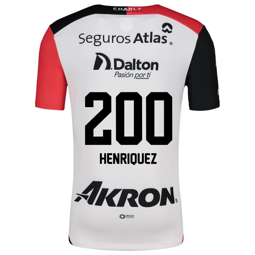 Niño Camiseta Carlos Henríquez #200 Blanco Rojo Negro 2ª Equipación 2024/25 La Camisa