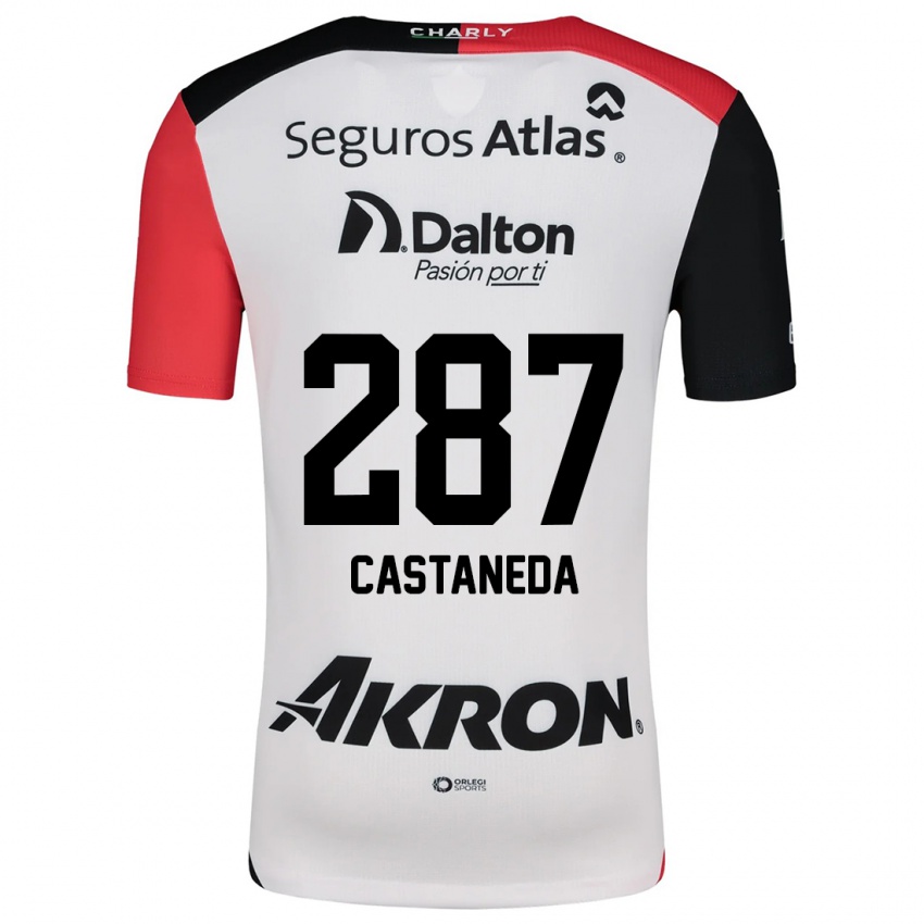 Niño Camiseta Mariano Castañeda #287 Blanco Rojo Negro 2ª Equipación 2024/25 La Camisa