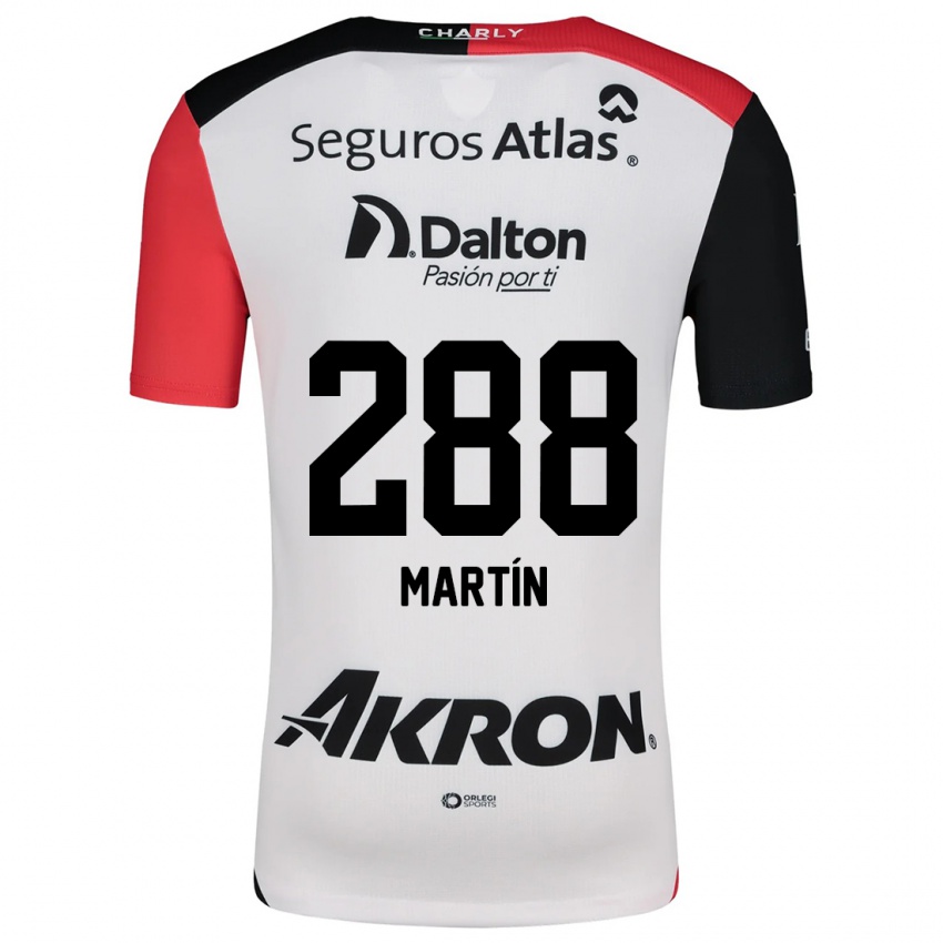 Niño Camiseta José Martín #288 Blanco Rojo Negro 2ª Equipación 2024/25 La Camisa