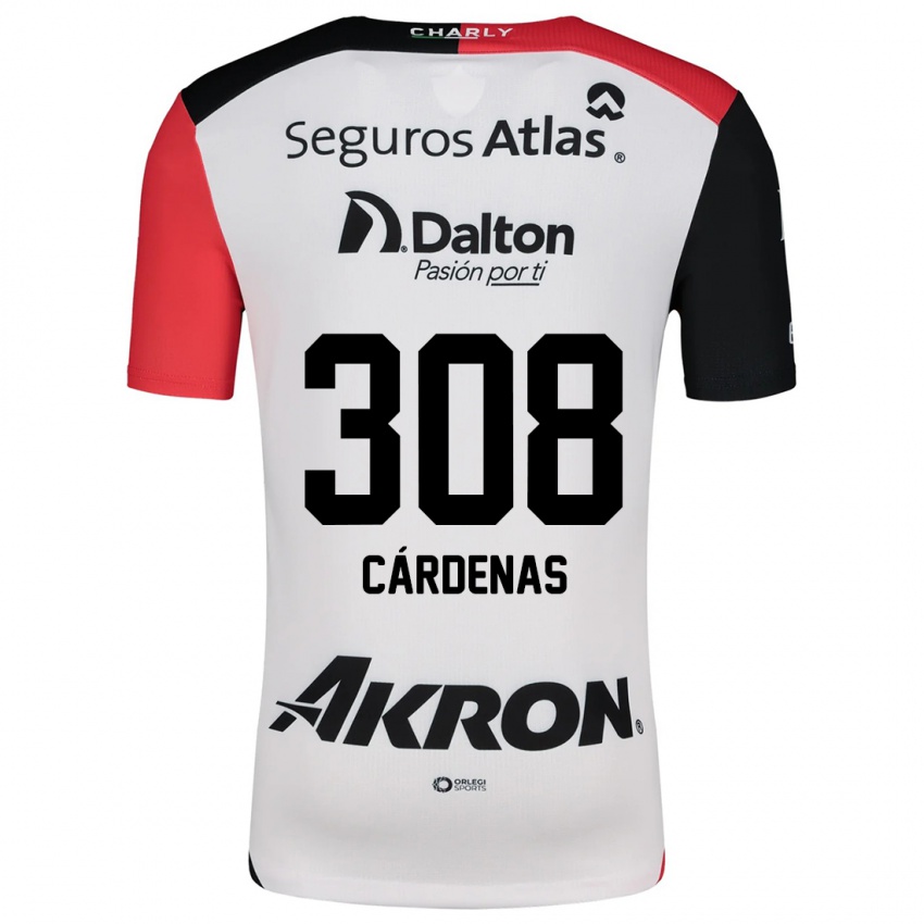 Niño Camiseta Rodrigo Cárdenas #308 Blanco Rojo Negro 2ª Equipación 2024/25 La Camisa