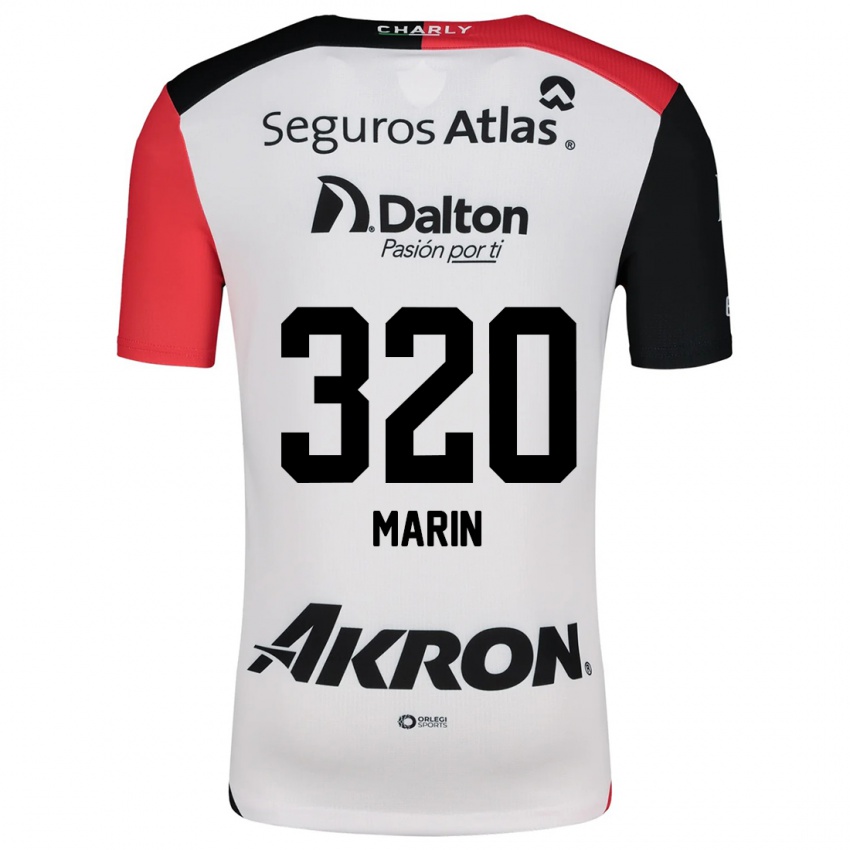 Niño Camiseta Donato Marín #320 Blanco Rojo Negro 2ª Equipación 2024/25 La Camisa