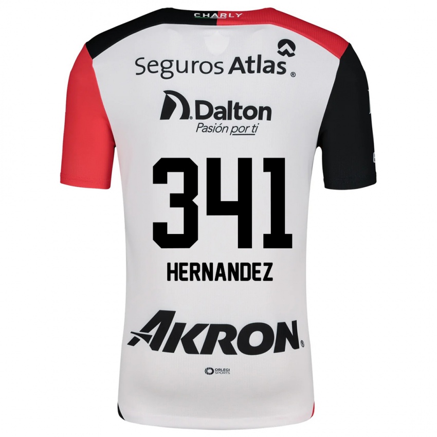 Niño Camiseta Leonardo Hernández #341 Blanco Rojo Negro 2ª Equipación 2024/25 La Camisa