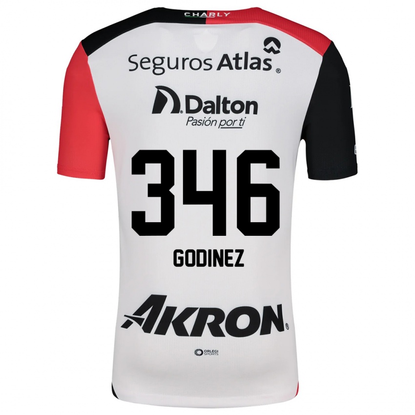 Niño Camiseta Olmo Godínez #346 Blanco Rojo Negro 2ª Equipación 2024/25 La Camisa