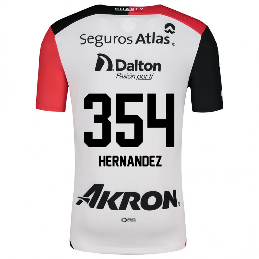 Niño Camiseta Daniel Hernández #354 Blanco Rojo Negro 2ª Equipación 2024/25 La Camisa