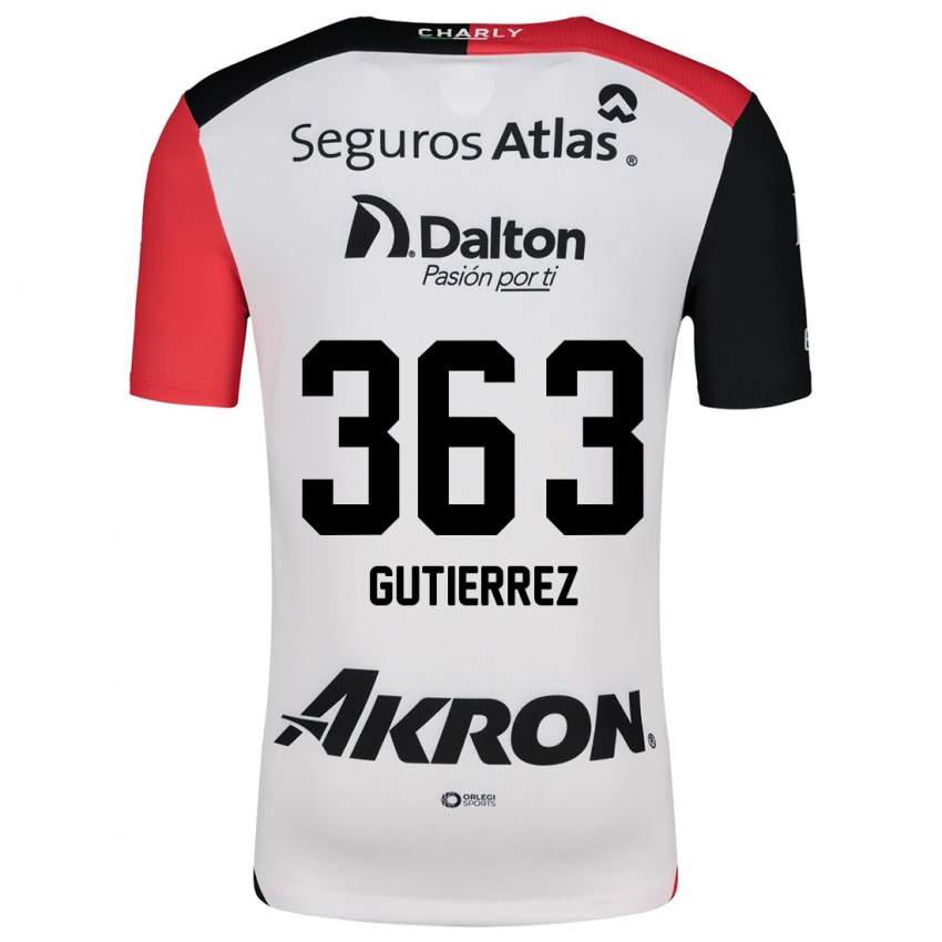 Niño Camiseta Orlando Gutiérrez #363 Blanco Rojo Negro 2ª Equipación 2024/25 La Camisa