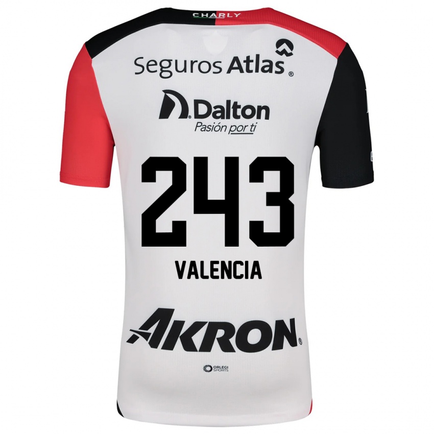 Niño Camiseta Luis Valencia #243 Blanco Rojo Negro 2ª Equipación 2024/25 La Camisa