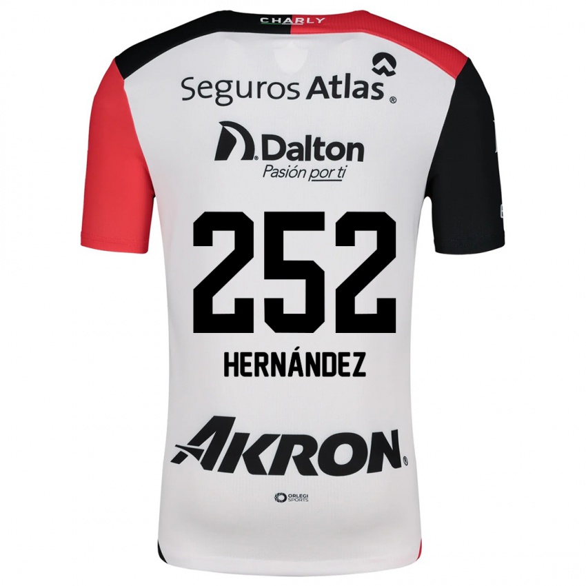 Niño Camiseta Luis Hernández #252 Blanco Rojo Negro 2ª Equipación 2024/25 La Camisa