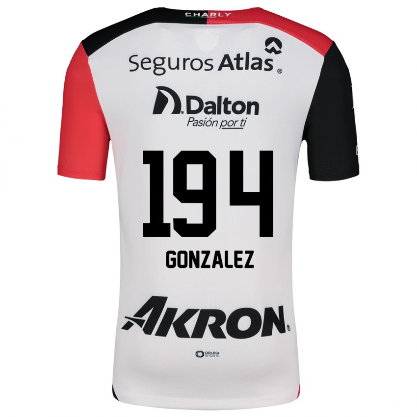 Niño Camiseta Andrés González #194 Blanco Rojo Negro 2ª Equipación 2024/25 La Camisa