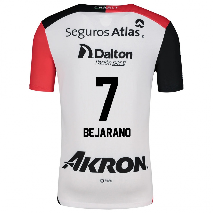 Niño Camiseta Susan Bejarano #7 Blanco Rojo Negro 2ª Equipación 2024/25 La Camisa