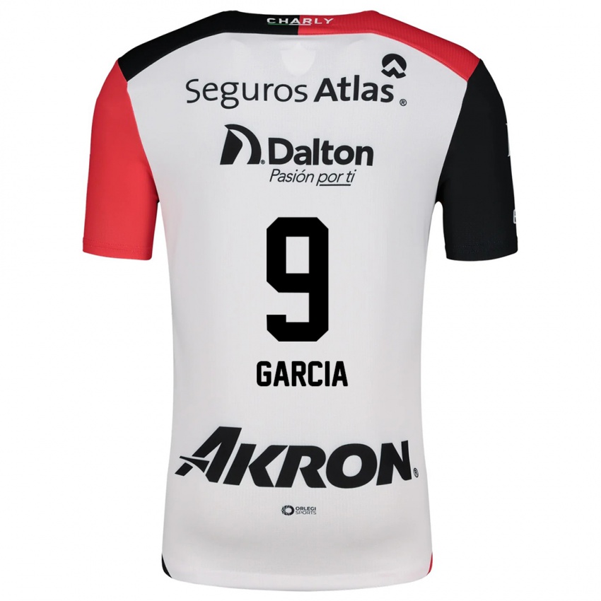 Niño Camiseta Marcia García #9 Blanco Rojo Negro 2ª Equipación 2024/25 La Camisa