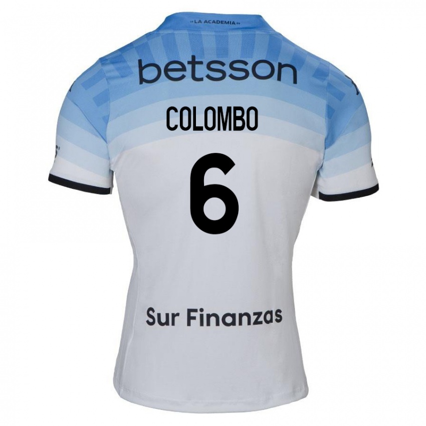 Niño Camiseta Nazareno Colombo #6 Blanco Azul Negro 2ª Equipación 2024/25 La Camisa