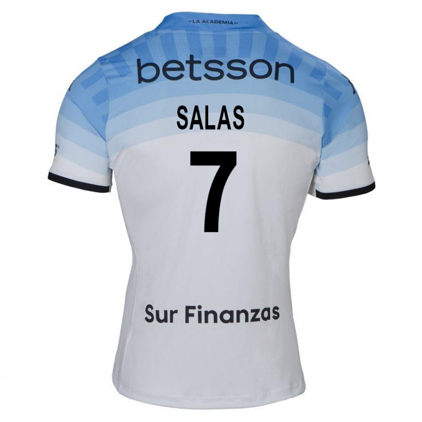 Niño Camiseta Maximiliano Salas #7 Blanco Azul Negro 2ª Equipación 2024/25 La Camisa