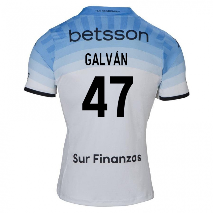 Niño Camiseta Ignacio Galván #47 Blanco Azul Negro 2ª Equipación 2024/25 La Camisa