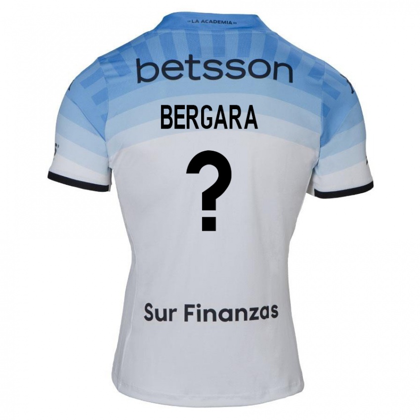 Niño Camiseta Matías Bergara #0 Blanco Azul Negro 2ª Equipación 2024/25 La Camisa