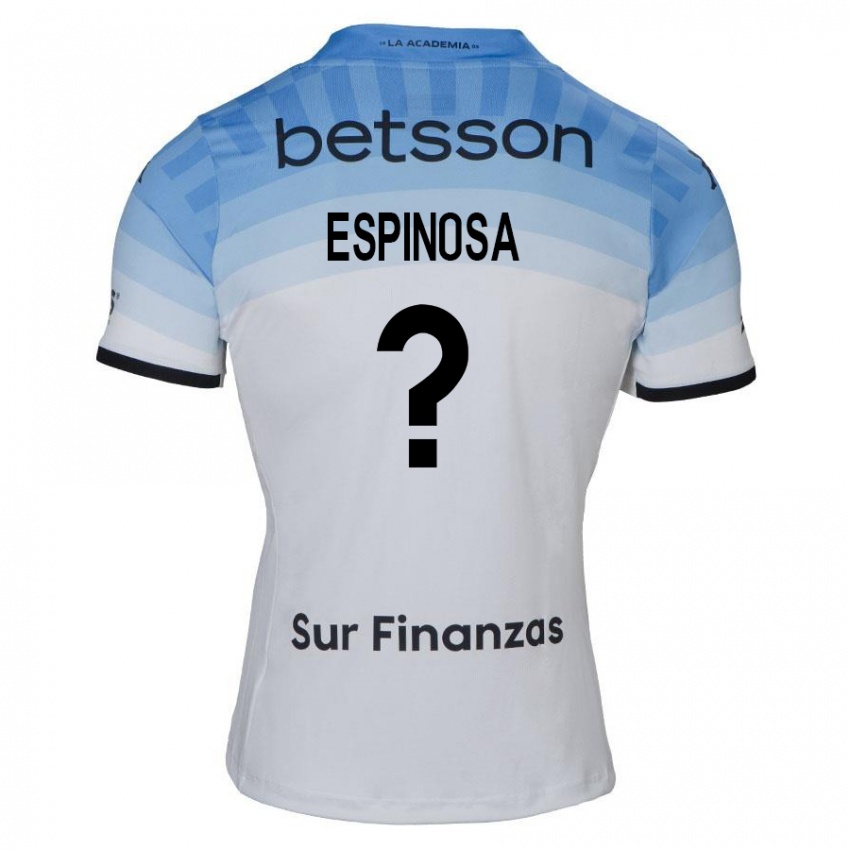 Niño Camiseta Bautista Espinosa #0 Blanco Azul Negro 2ª Equipación 2024/25 La Camisa