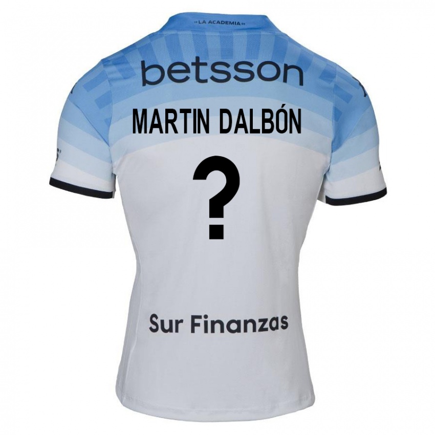 Niño Camiseta Juan Martin Dalbón #0 Blanco Azul Negro 2ª Equipación 2024/25 La Camisa