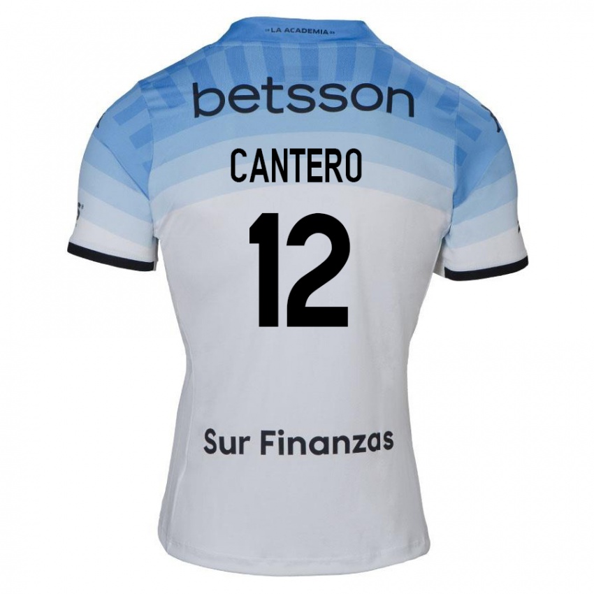 Niño Camiseta Milton Cantero #12 Blanco Azul Negro 2ª Equipación 2024/25 La Camisa