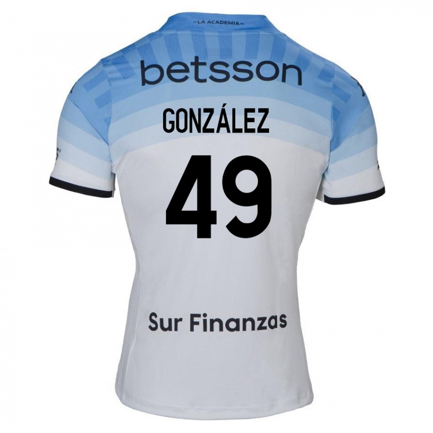 Niño Camiseta David González #49 Blanco Azul Negro 2ª Equipación 2024/25 La Camisa