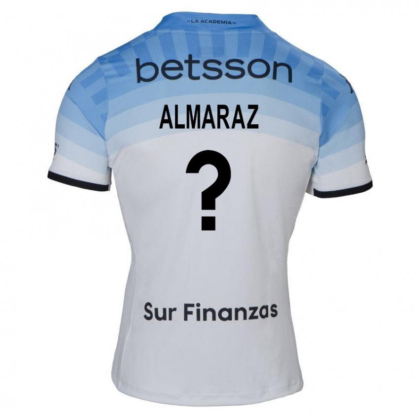 Niño Camiseta Alex Almaraz #0 Blanco Azul Negro 2ª Equipación 2024/25 La Camisa