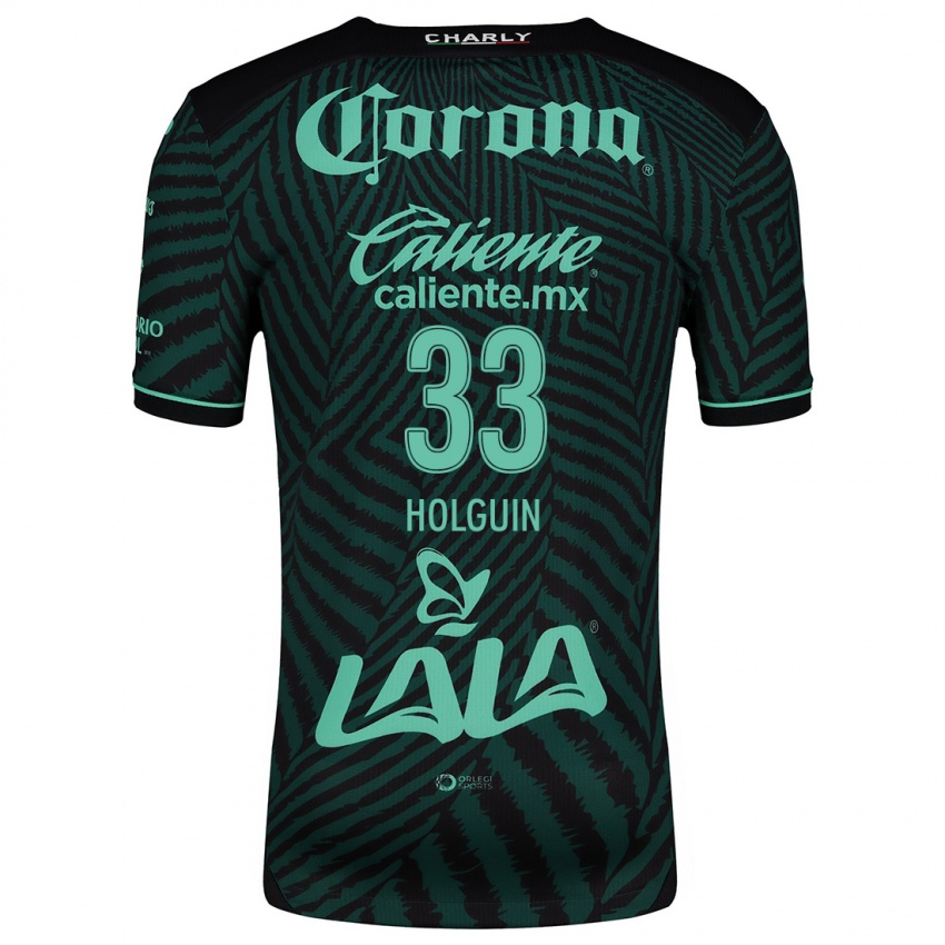 Niño Camiseta Héctor Holguín #33 Verde Negro 2ª Equipación 2024/25 La Camisa